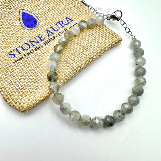 Faszinierendes Armband aus facettiertem Labradorit
