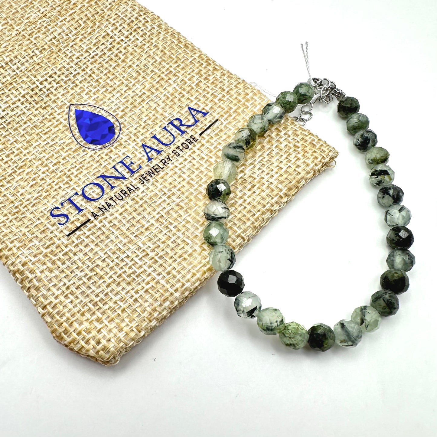 Zartes Armband aus facettiertem Prehnit