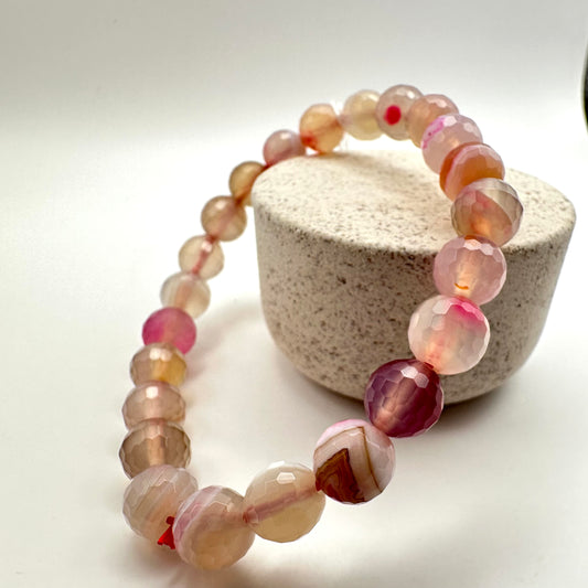 Facettierter Achat-Mix Armband