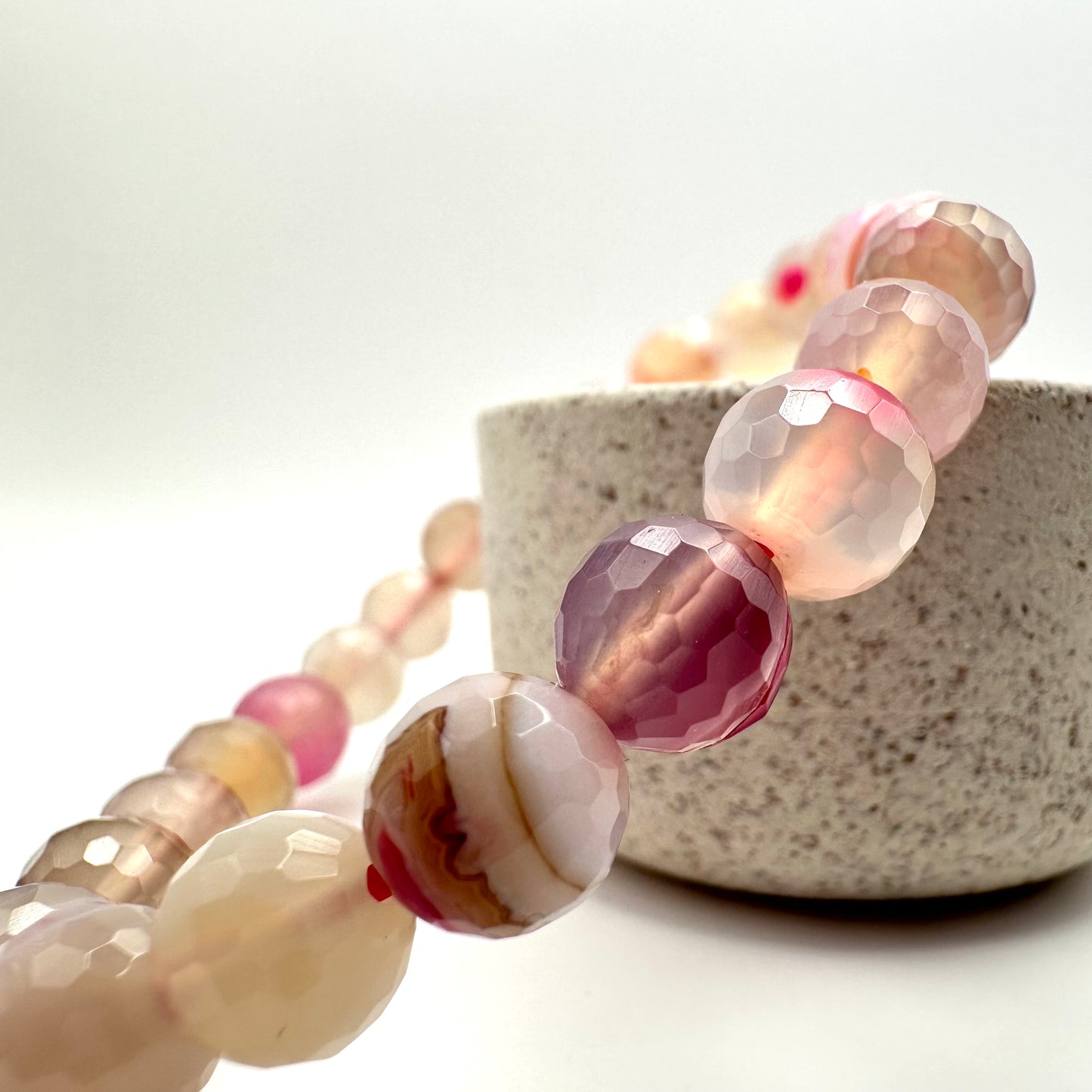 Facettierter Achat-Mix Armband