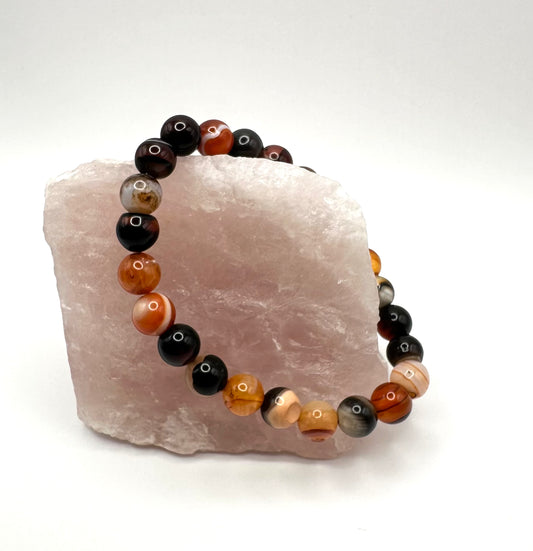 Markantes Armband aus Achat (Kugel 8 mm)