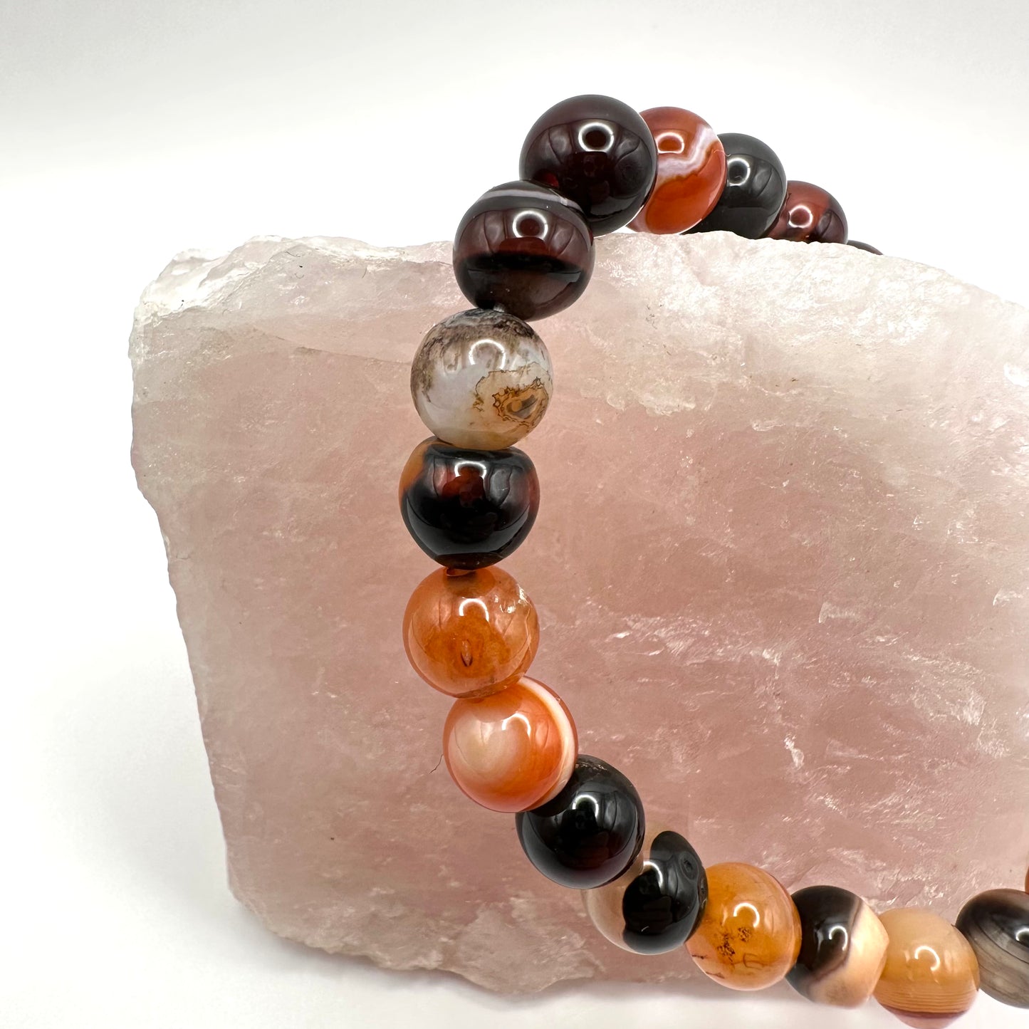 Markantes Armband aus Achat (Kugel 8 mm)