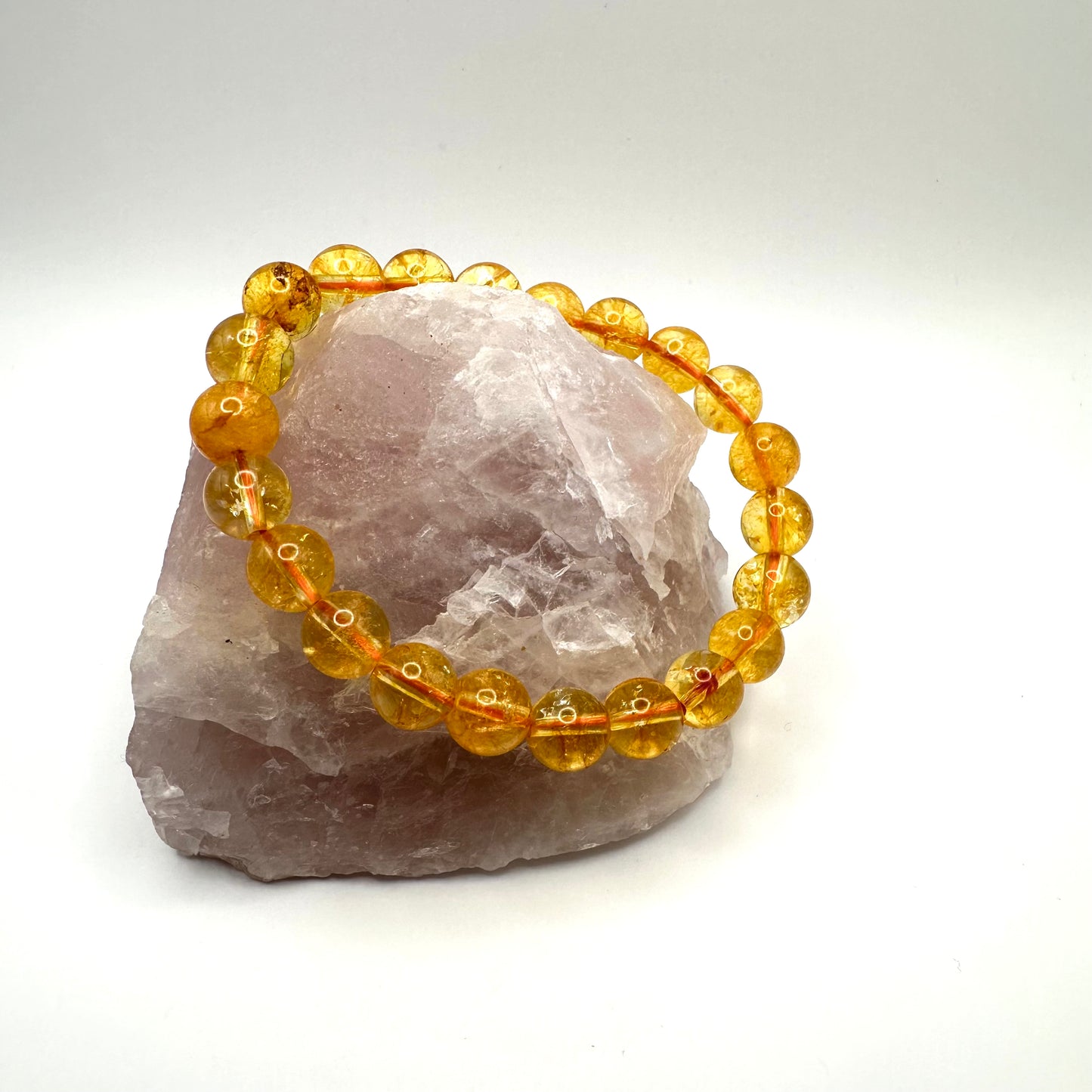 Strahlendes Armband aus Citrin (Kugel 8 mm)