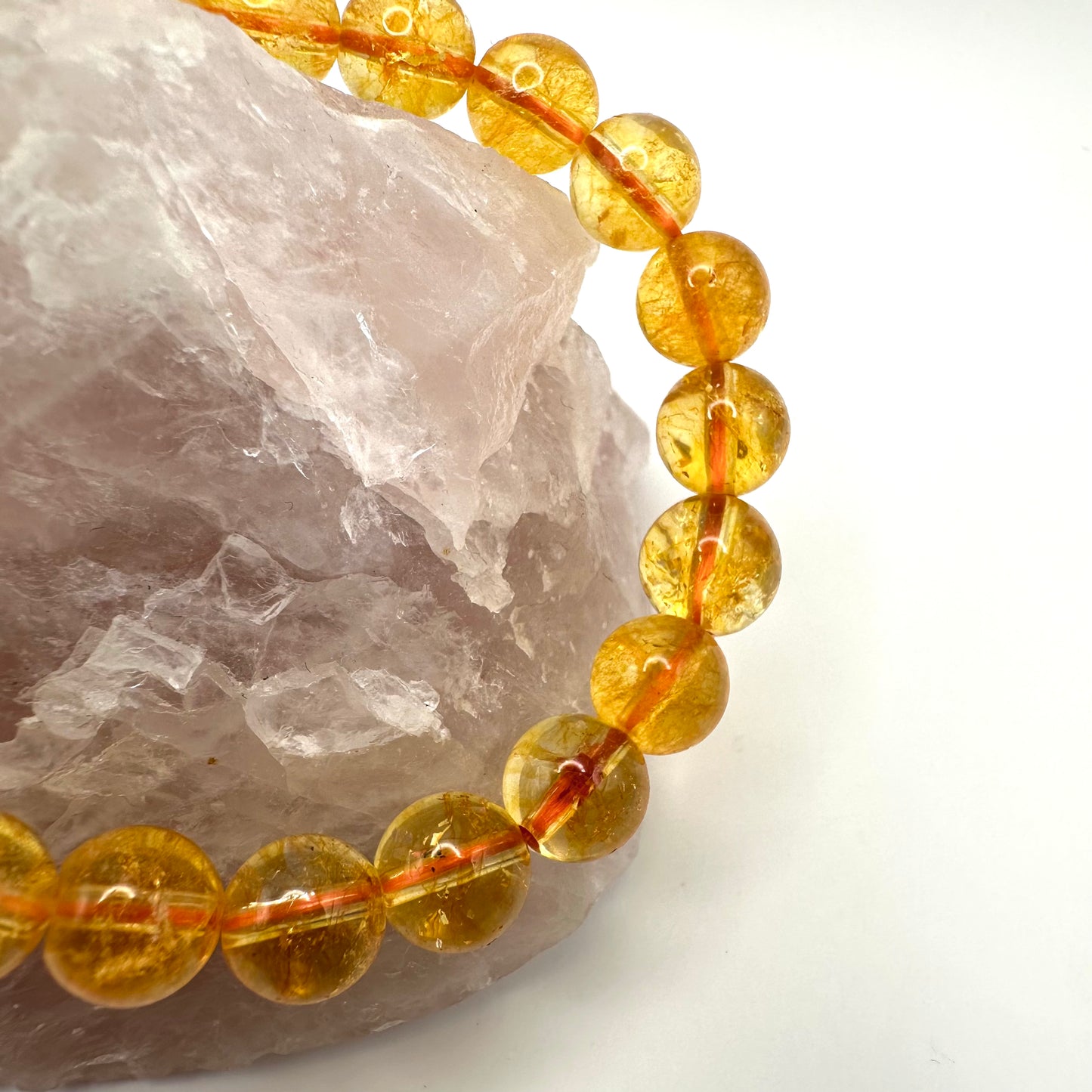 Strahlendes Armband aus Citrin (Kugel 8 mm)