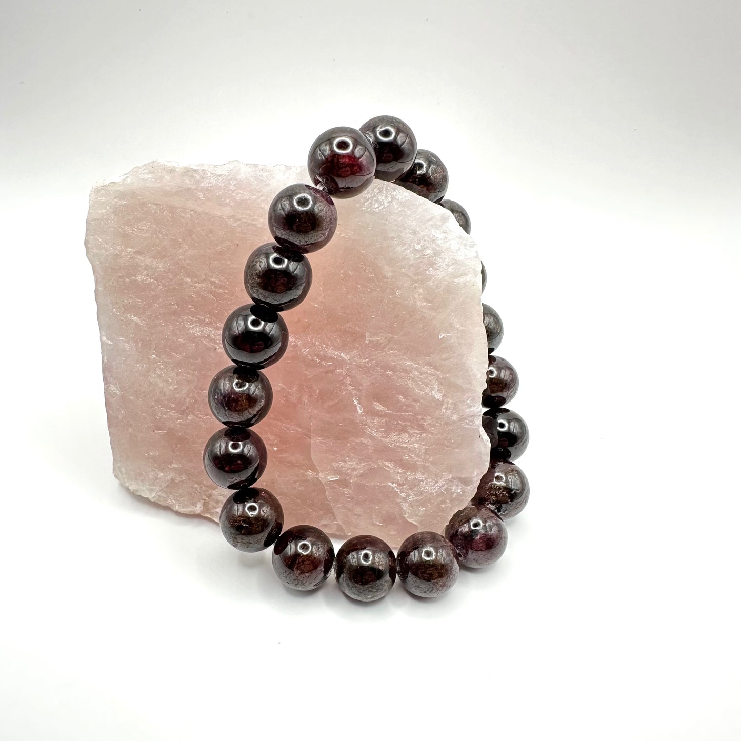 Tiefrotes Armband aus Granat (Kugel 10 mm)