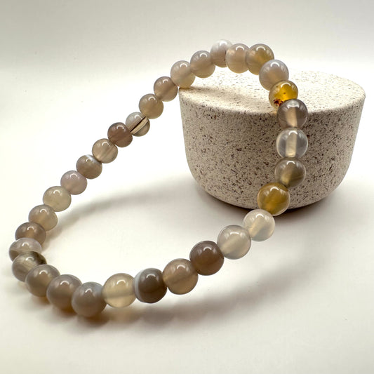 Grauer Achat Armband