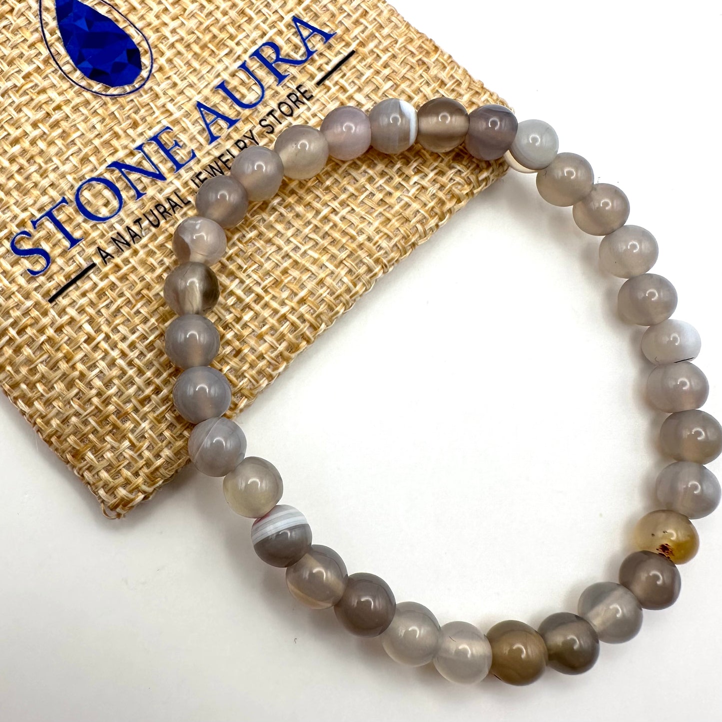 Grauer Achat Armband