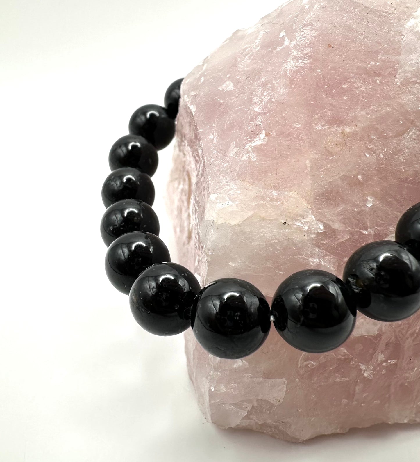Elegantes Armband aus Schwarz Onyx (Kugel 8 mm)