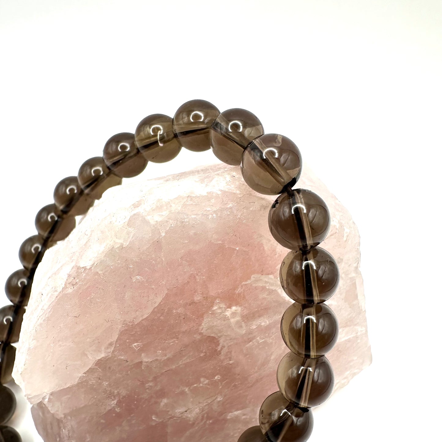 Elegantes Armband aus Rauchquarz (Kugel 8 mm)