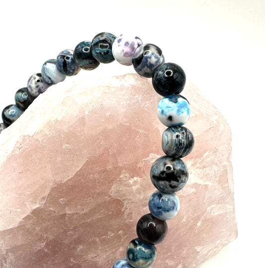 Farbenfrohes Armband aus Achat (Kugel 8 mm)