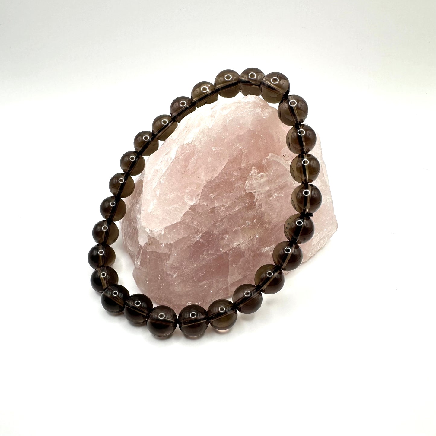 Elegantes Armband aus Rauchquarz (Kugel 8 mm)