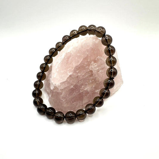 Elegantes Armband aus Rauchquarz (Kugel 8 mm)