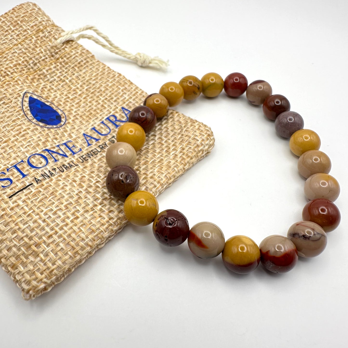 Stilvolles Armband aus Mookaite Jaspis (Kugel 8 mm)