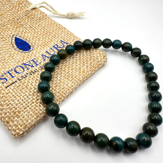 Stilvolles Armband aus grünem Jaspis (Kugel 8 mm)