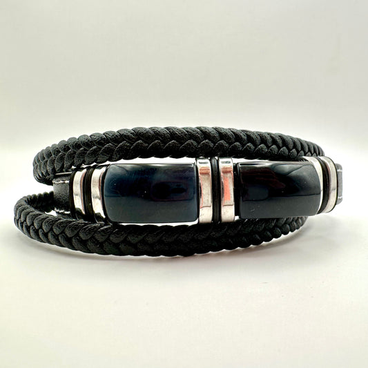 Herren-Armband „Midnight Stealth“ in Schwarz & Silber