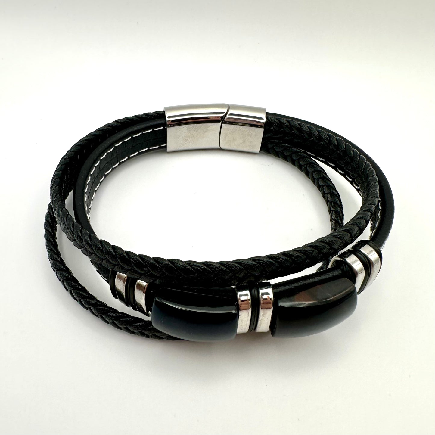 Herren-Armband „Midnight Stealth“ in Schwarz & Silber