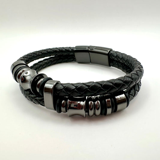 Herren-Armband „Iron Grip“ im Gunmetal-Look