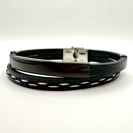 Herren-Armband „Mono Contrast“ im Double-Layer-Look