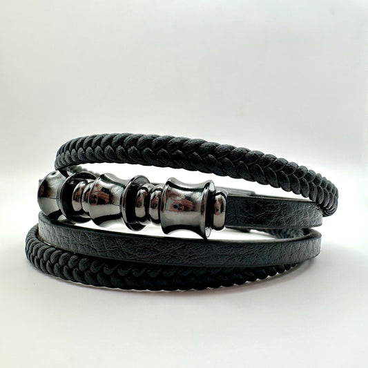 Herren-Armband „Dark Knight Stack“ im Multi-Layer-Look