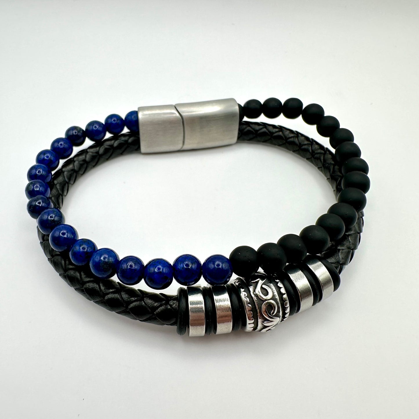 Herren-Armband „Lapis Warrior“ im Multi-Layer-Look