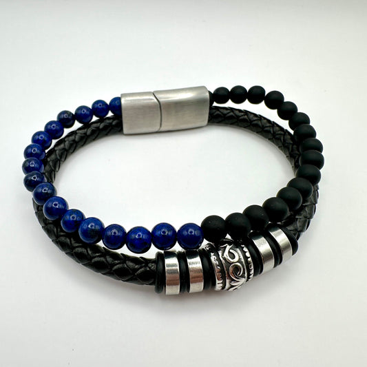 Herren-Armband „Lapis Warrior“ im Multi-Layer-Look
