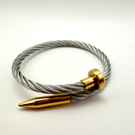 Herren-Armband „Golden Spike“ in Silber & Gold