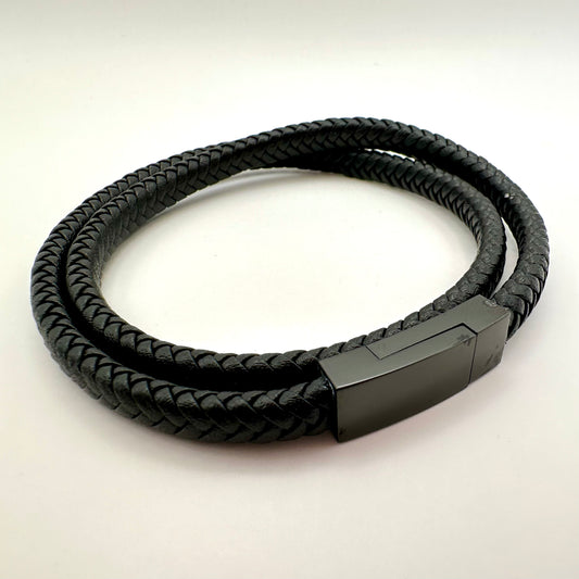 Herren-Armband „Midnight Double Loop“ in Tiefschwarz