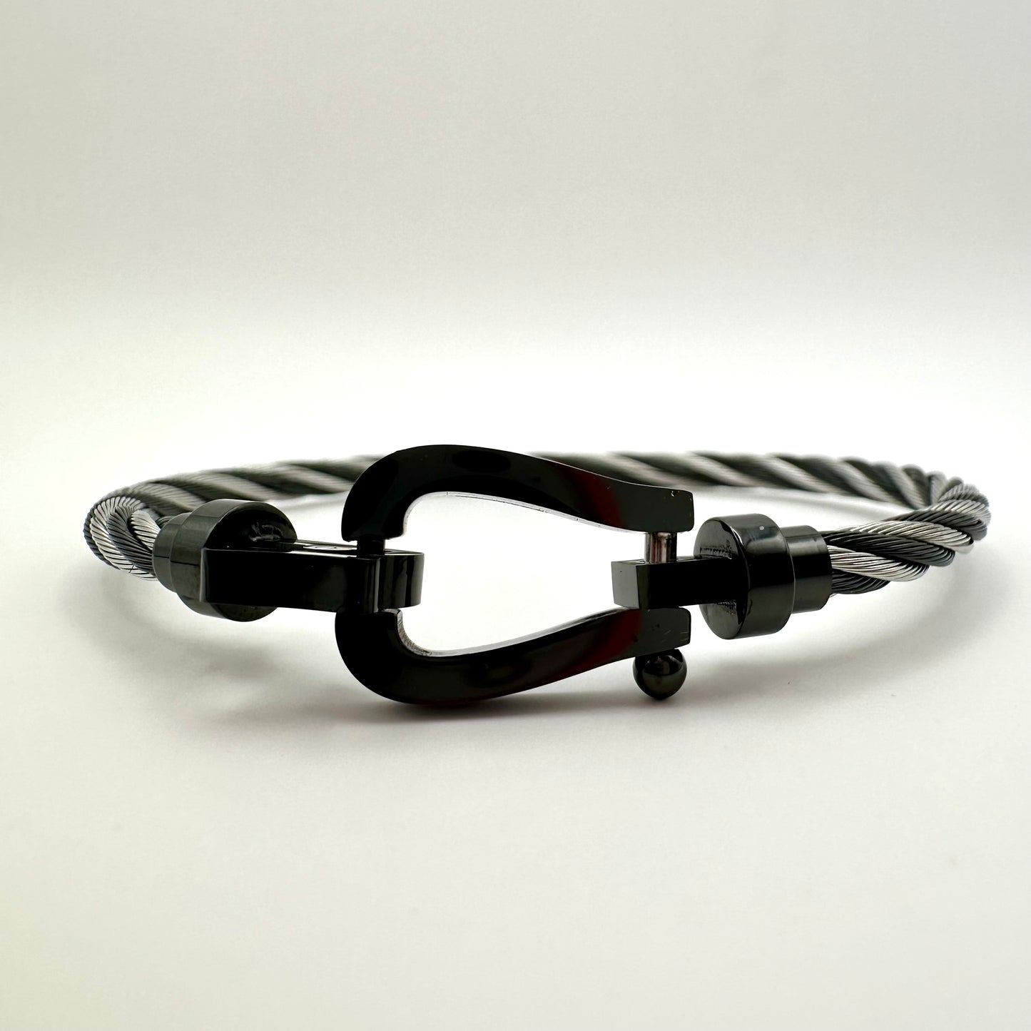 Herren-Armband „Duo Horizon“ in Schwarz & Silber