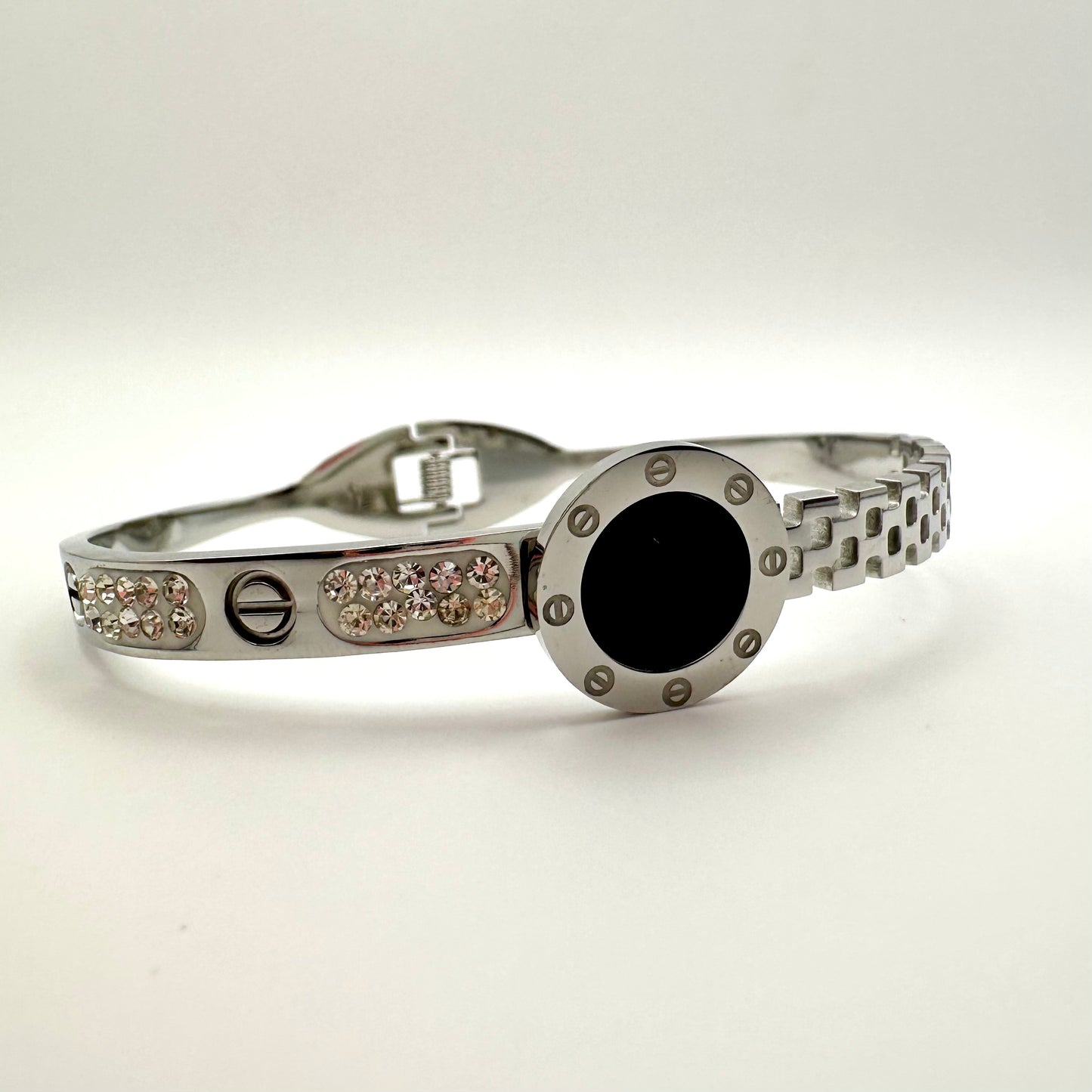 Armreif „Geometric Circle“ mit Zirkonia-Pavé