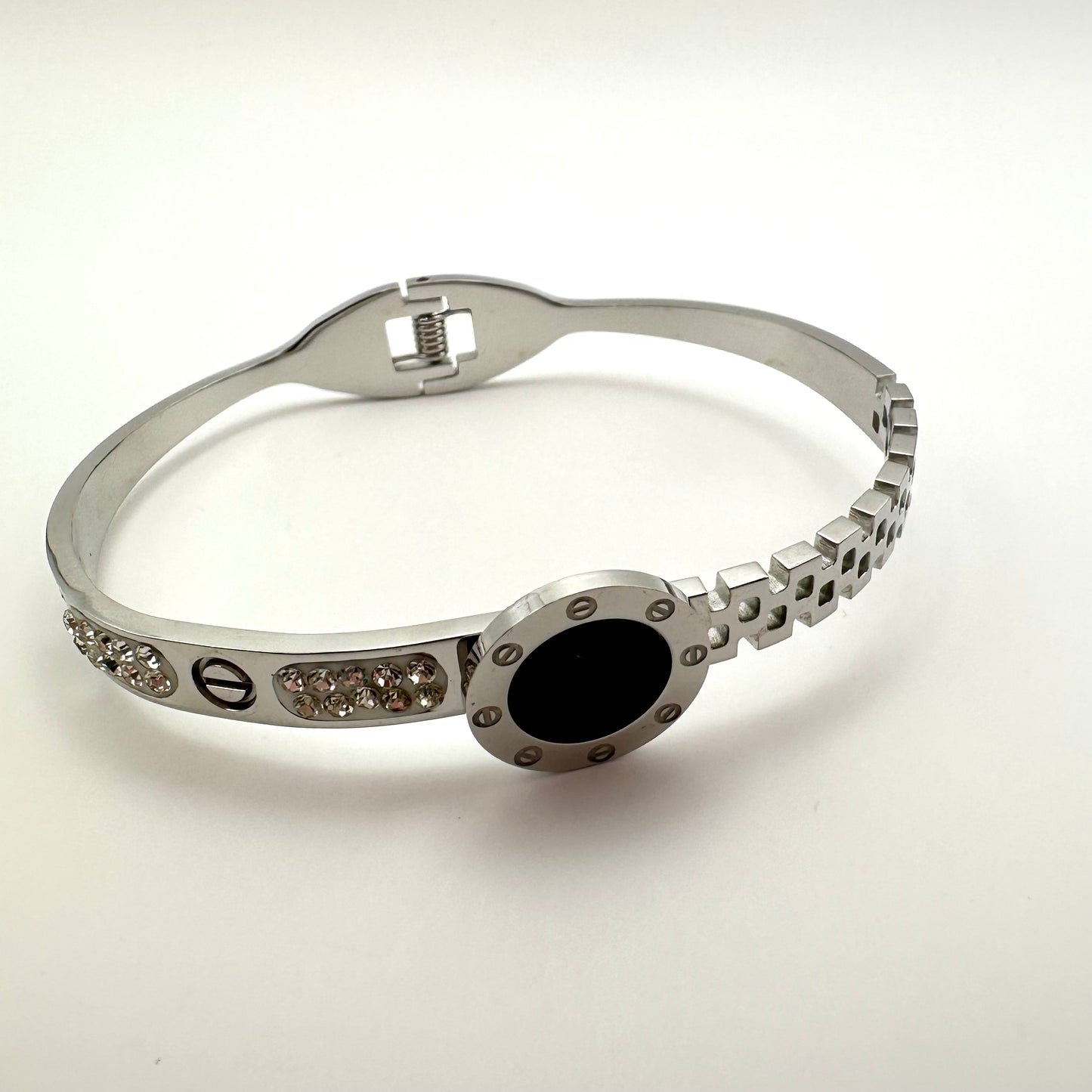 Armreif „Geometric Circle“ mit Zirkonia-Pavé