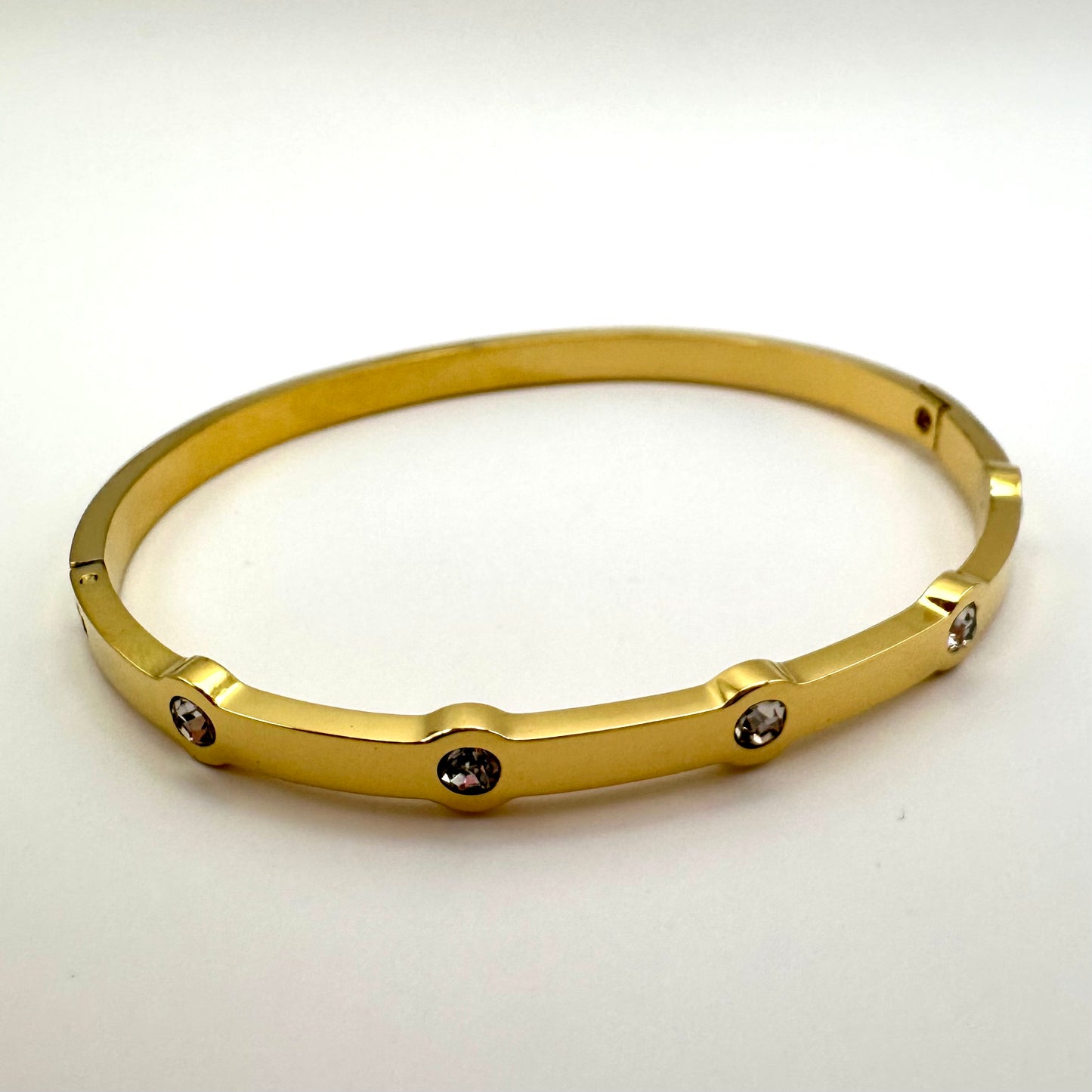 Armreif „Golden Dots“ mit Zirkonia-Besatz