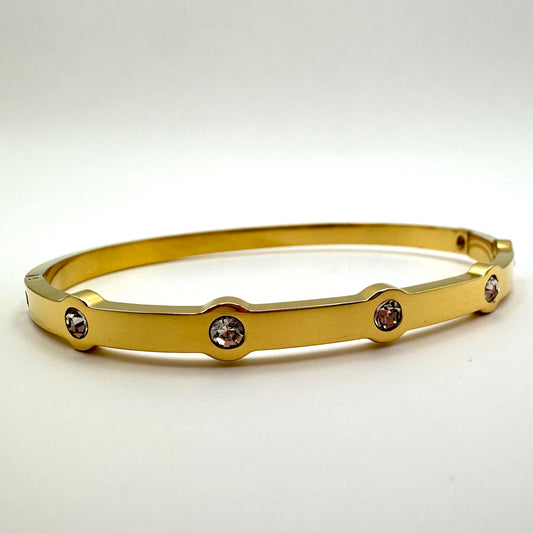 Armreif „Golden Dots“ mit Zirkonia-Besatz
