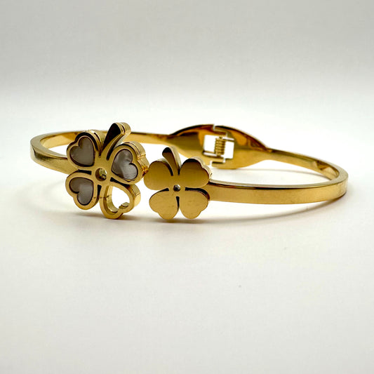Armreif „Mother of Pearl Clover“ in Gold-Optik