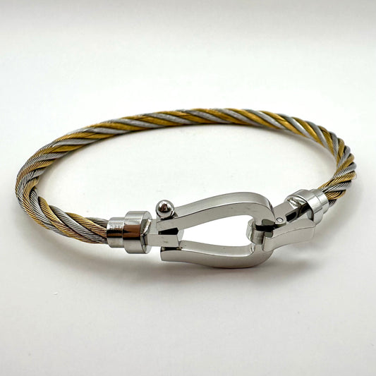 Armreif „Nautical Mixed Cable“ mit Hufeisen-Verschluss