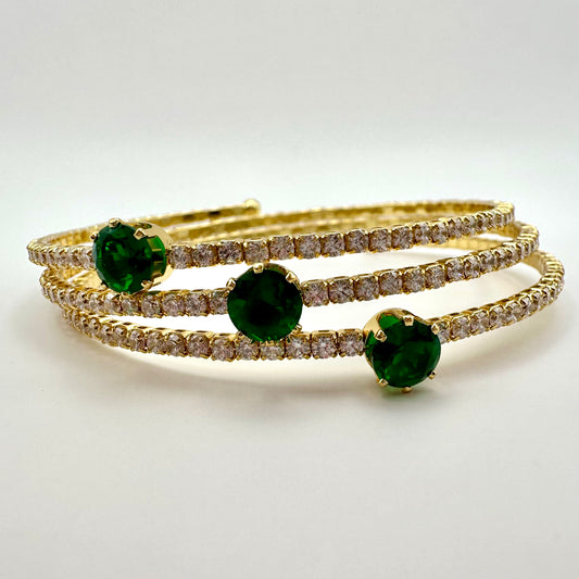 Armreif „Emerald Cascade“ in Gold-Optik