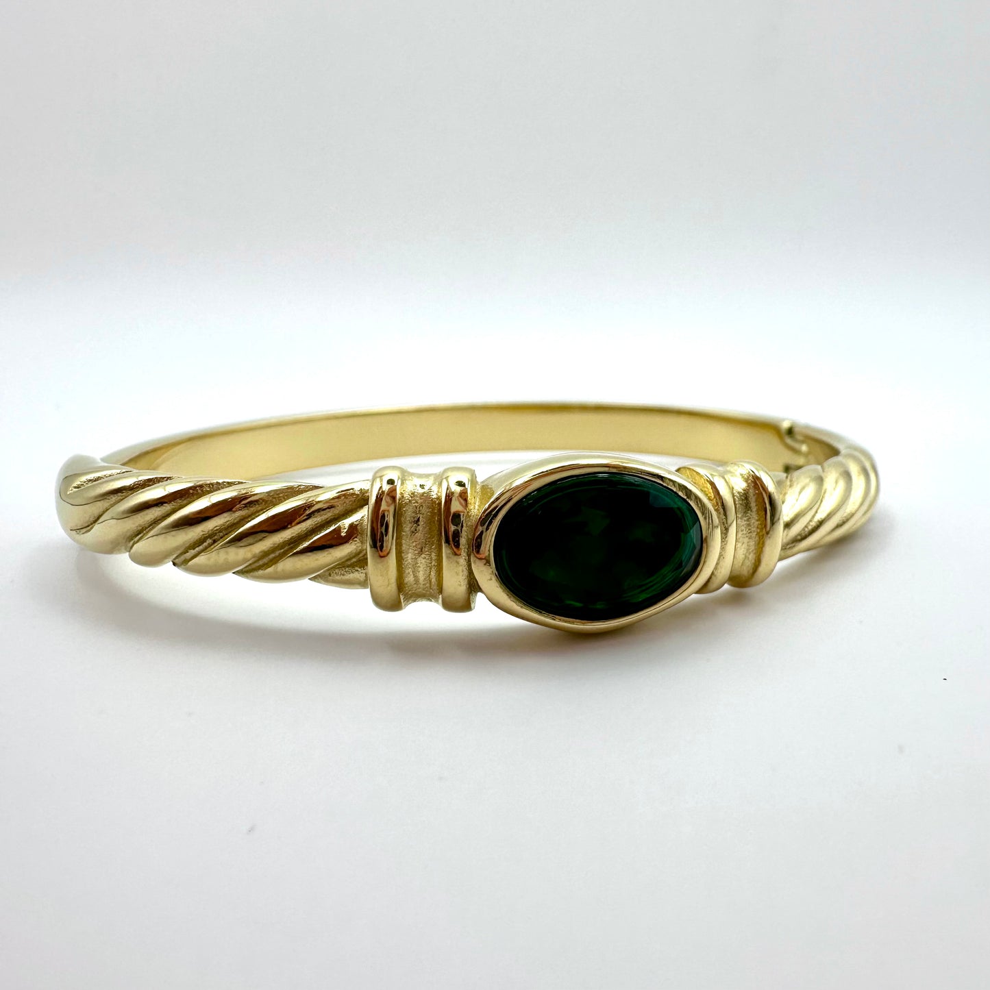 Armreif „Emerald Vintage Orbit“ in Gold-Optik