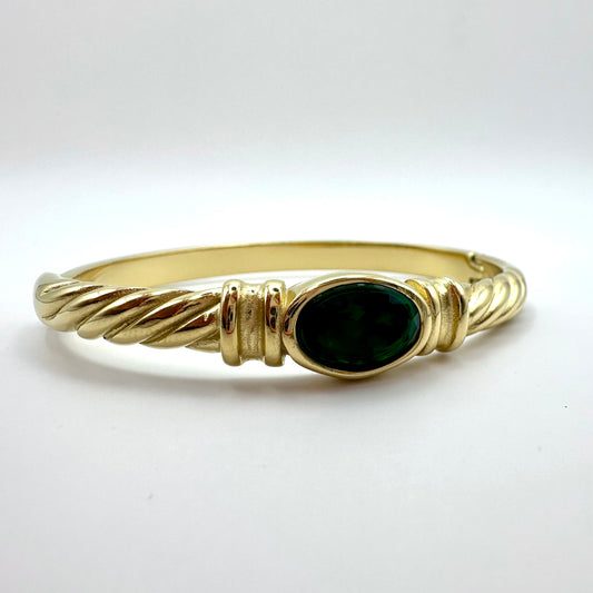 Armreif „Emerald Vintage Orbit“ in Gold-Optik
