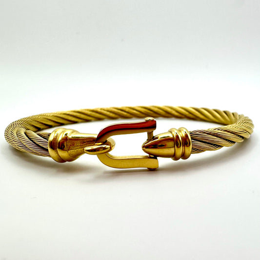 Armreif „Nautical Gold Cable“ mit Hufeisen-Verschluss