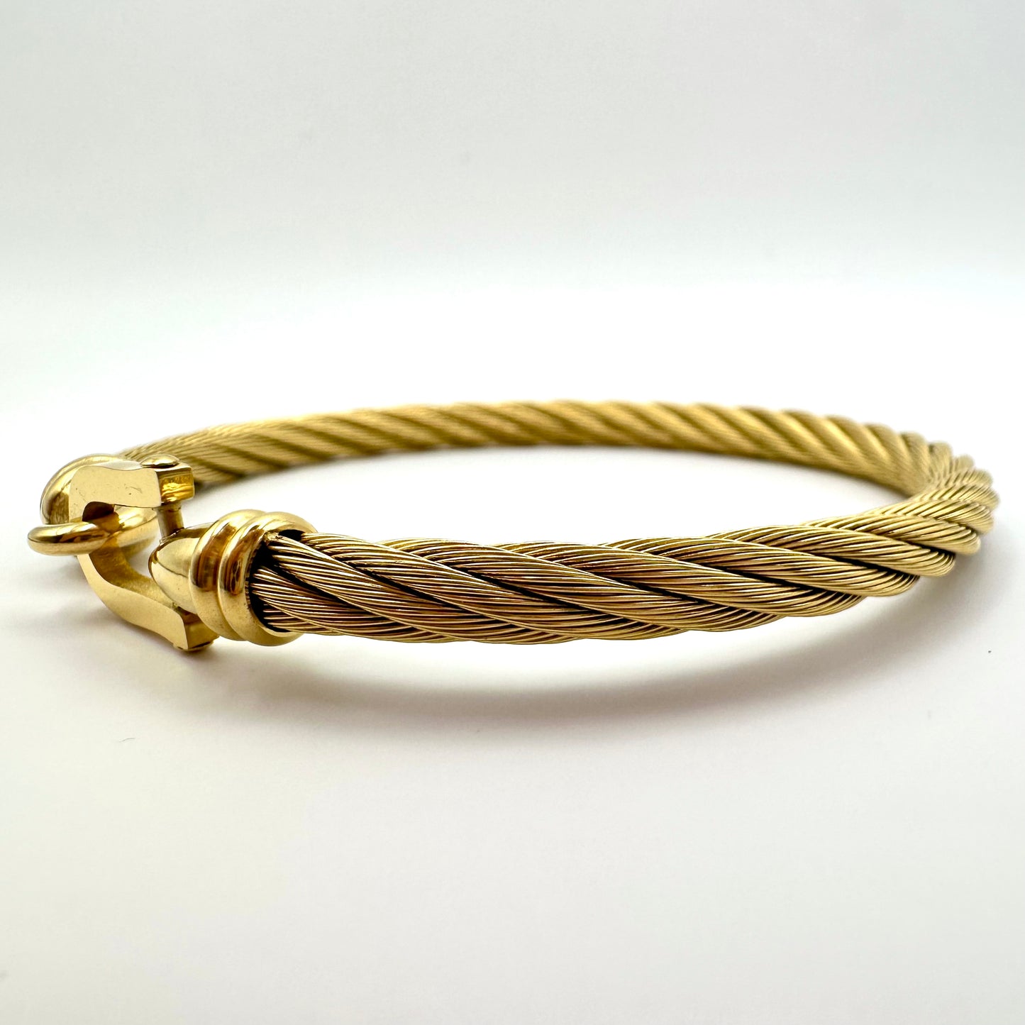 Armreif „Nautical Gold Cable“ mit Hufeisen-Verschluss
