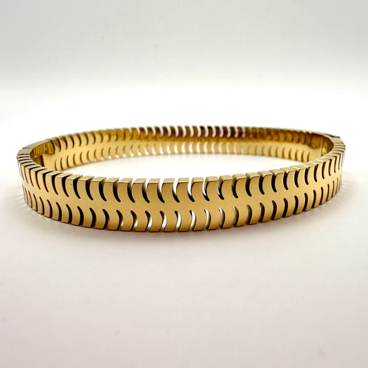 Armreif „Geometric Spine“ in Gold-Optik