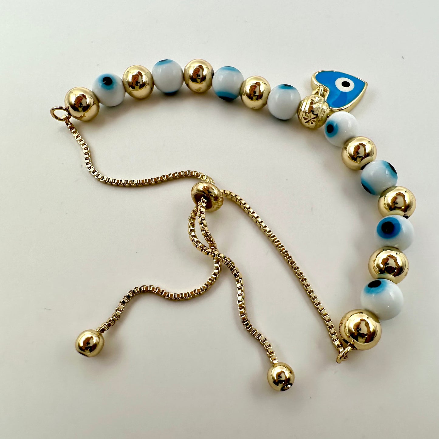 Damen-Armband "Nazar-Herz" mit goldenen Akzenten