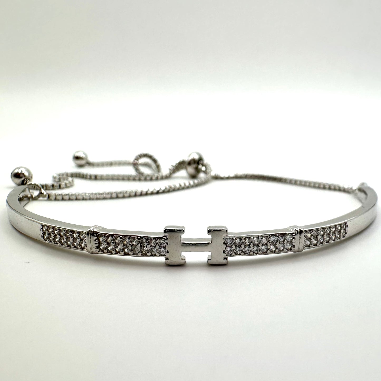 Damen-Armreif "H-Design" mit Zirkonia-Besatz