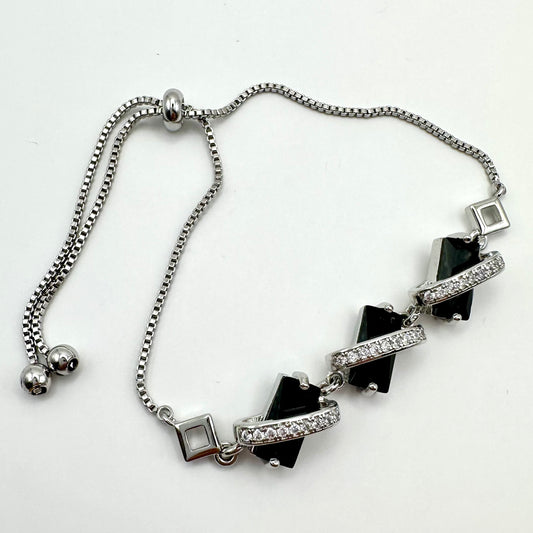 Damen-Armband "Midnight Elegance" mit schwarzen Kristallen
