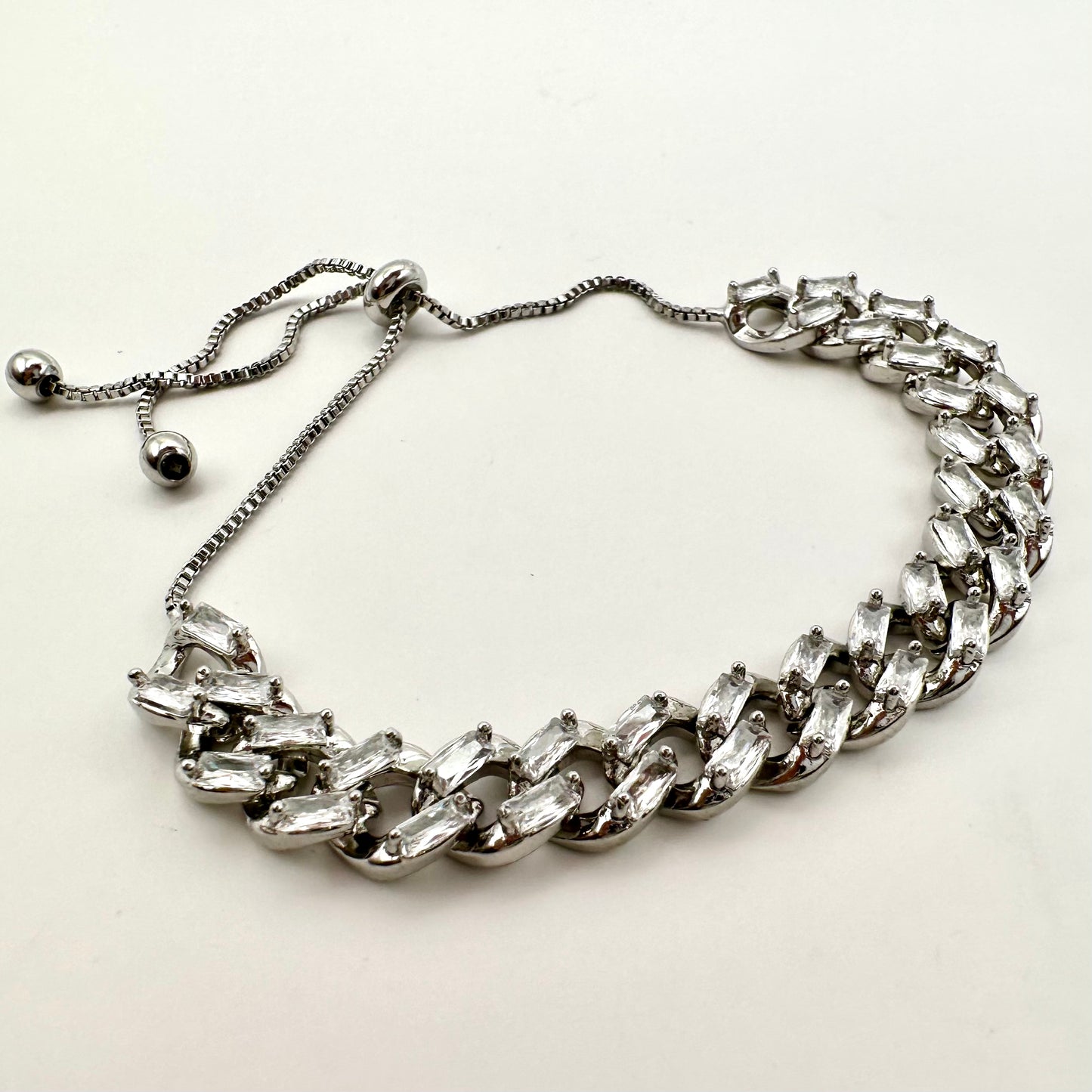 Damen-Armband "Icy Curb" mit Baguette-Zirkonia