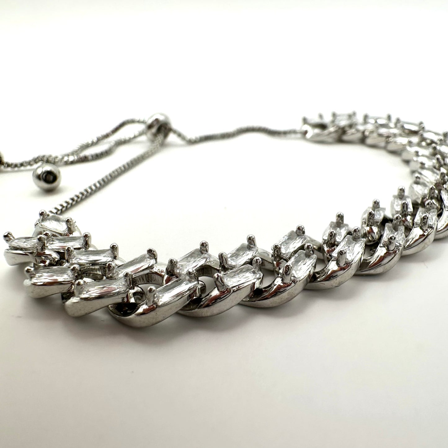Damen-Armband "Icy Curb" mit Baguette-Zirkonia
