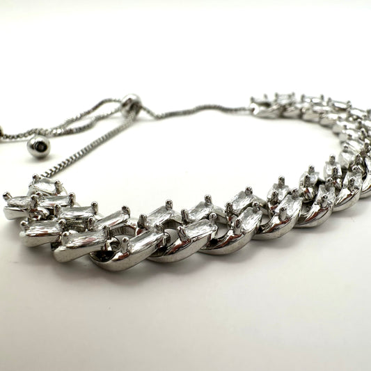 Damen-Armband "Icy Curb" mit Baguette-Zirkonia