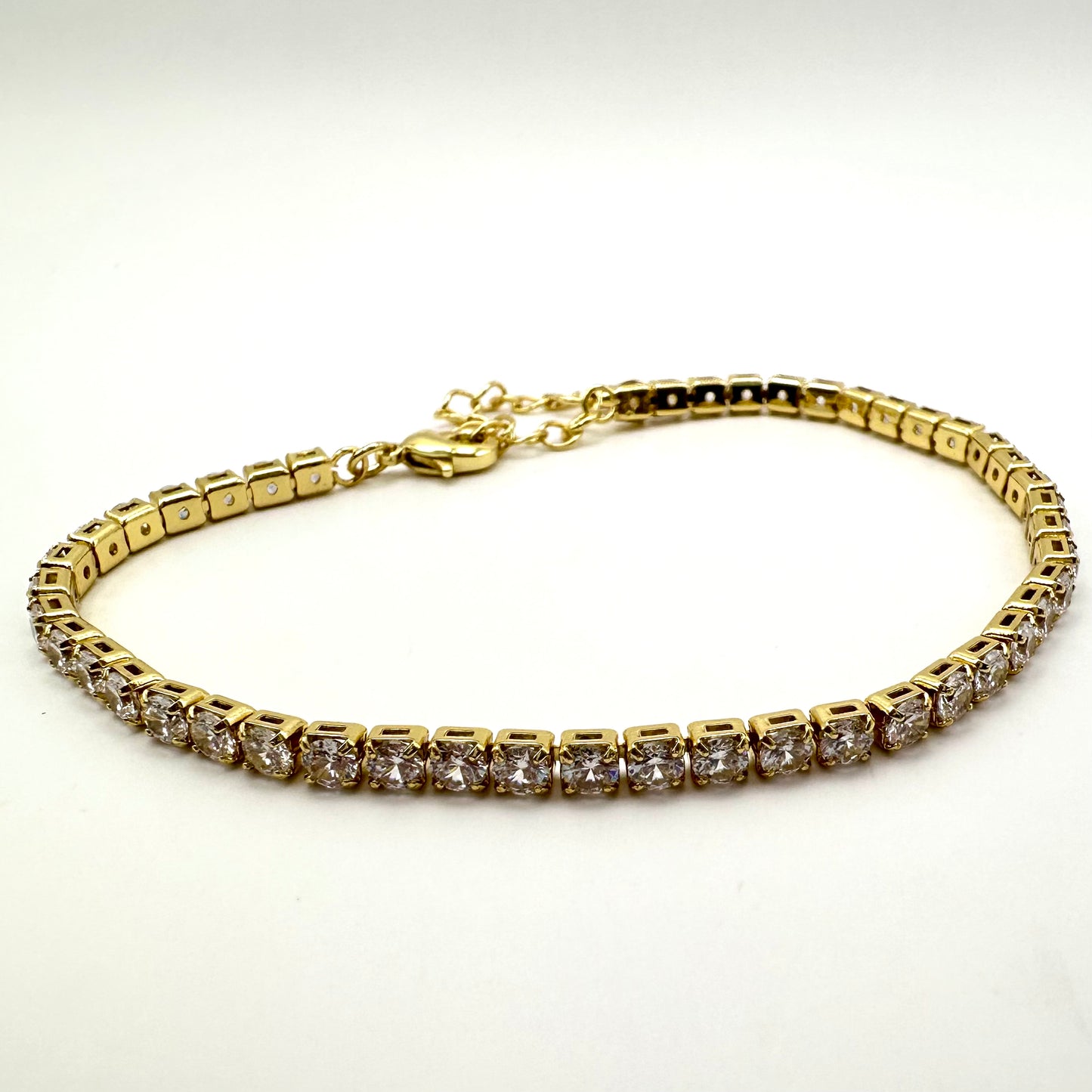 Damen-Tennisarmband "Golden Shine" mit Zirkonia
