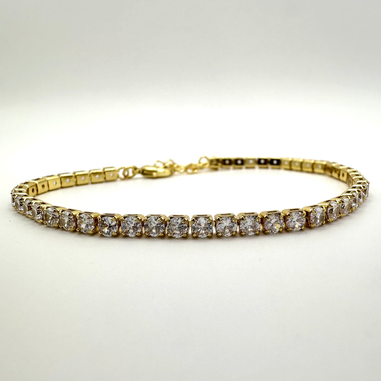 Damen-Tennisarmband "Golden Shine" mit Zirkonia