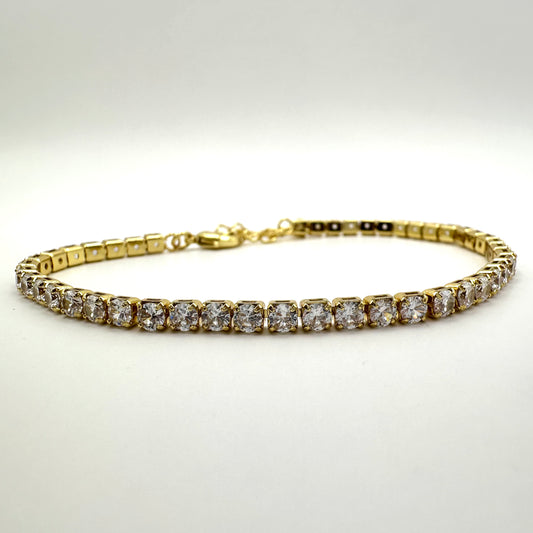 Damen-Tennisarmband "Golden Shine" mit Zirkonia