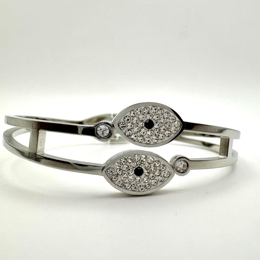 Damen-Armreif "Nazar-Duo" mit Zirkonia-Pavé